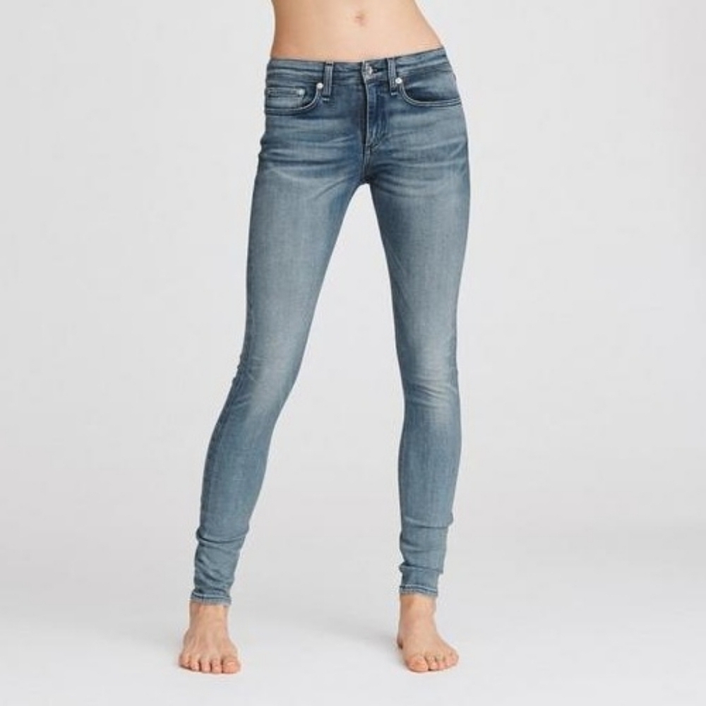 Rag & Bone Mid rise skinny jeans Sea Side blue denim wash women's size 27